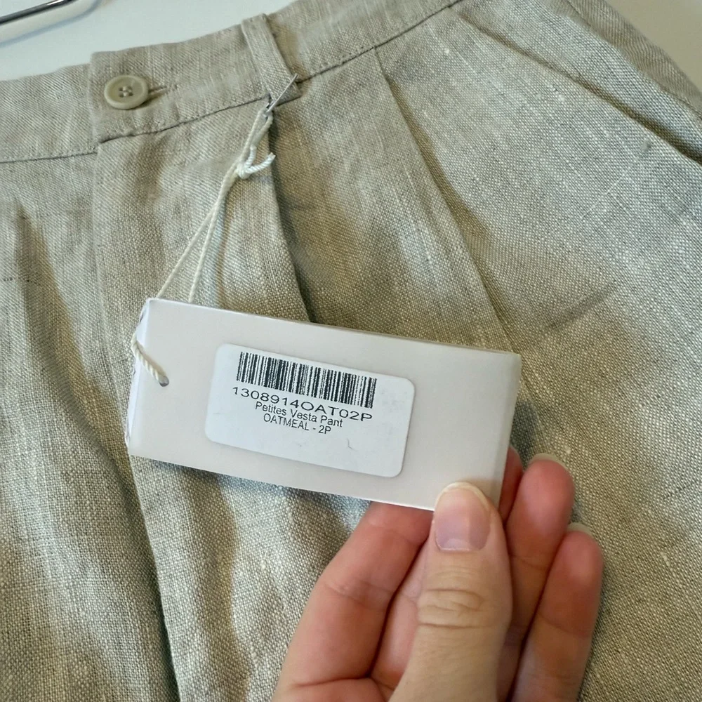 Reformation High-Rise Wide-Leg Linen Trousers in Natural